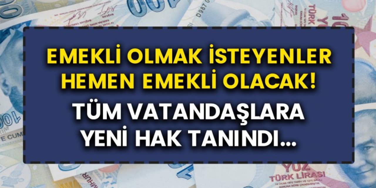 Çalışmadan Emekli Olmanın Önü Açıldı! Hiç Gecikmeden Emekli Olmak İçin...